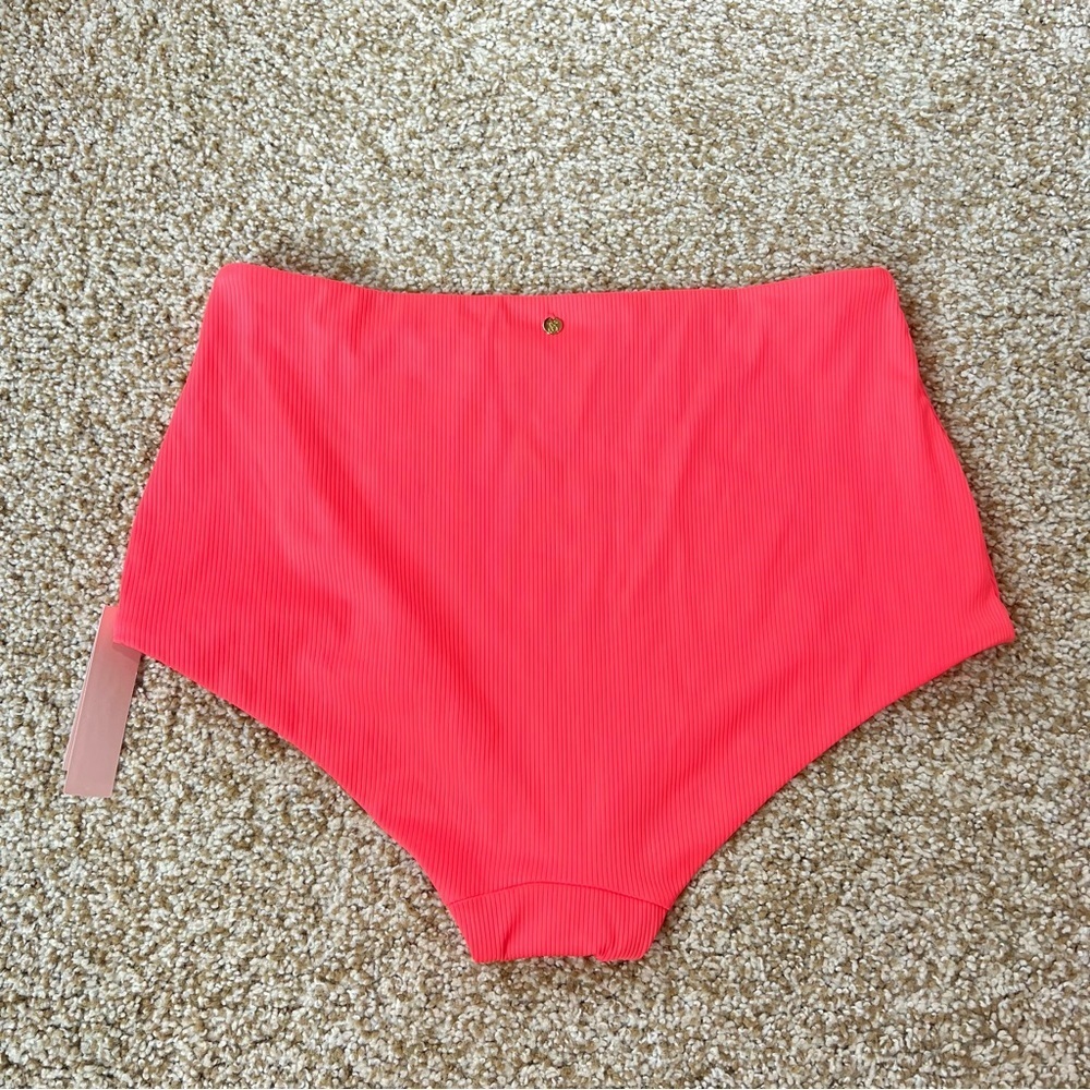 NWT Victoria's Secret High Waisted Mix&Match Boyshort Bikini Bottom Coral Sz M - Picture 9 of 13